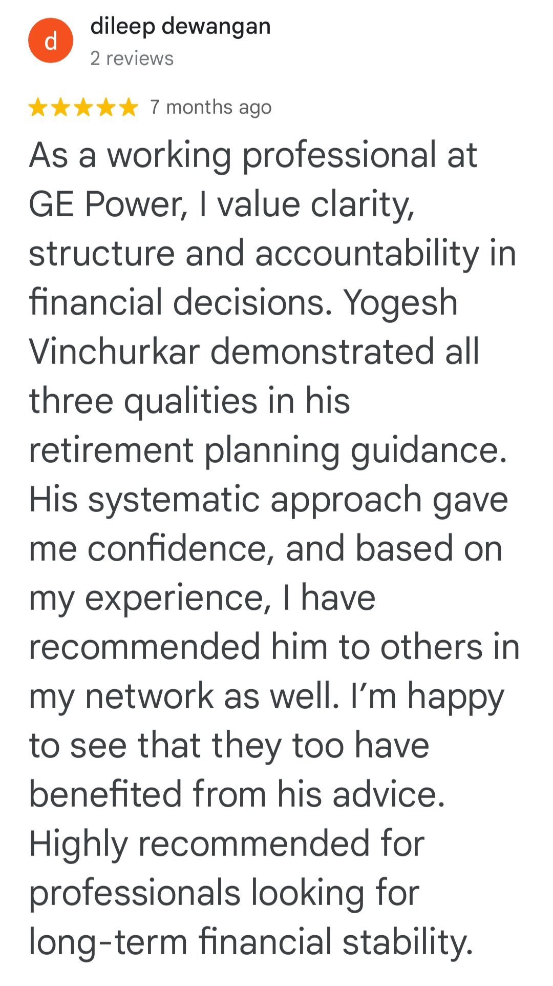 Google review screenshot from Dileep Dewangan