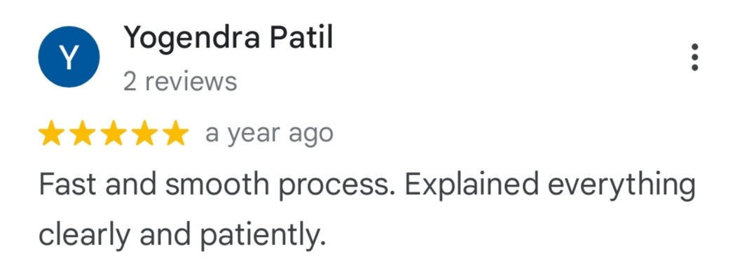 Google review screenshot from Yogendra Patil