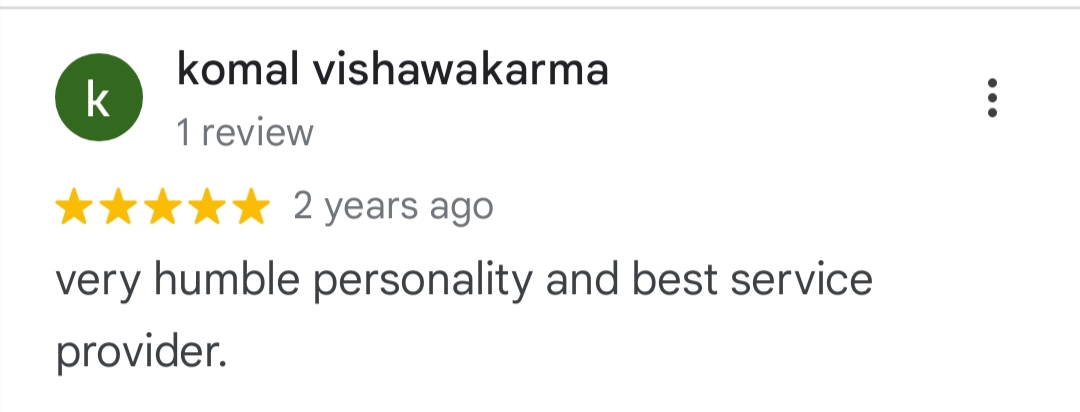 Google review screenshot from Komal Vishwakarma